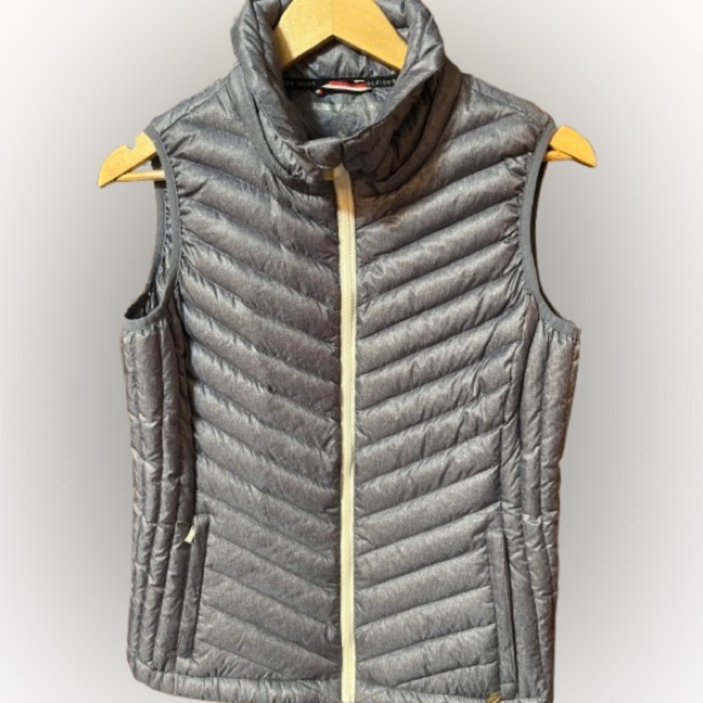 Tommy Hilfiger Sport Duck Down Blue Quilted Vest Size Medium